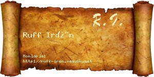 Ruff Irén névjegykártya