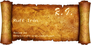 Ruff Irén névjegykártya